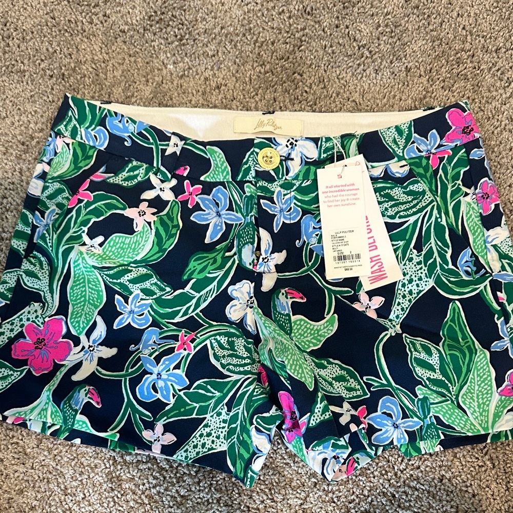 Lilly Pulitzer Women's Floral Shorts - Navy, Green, and Pink